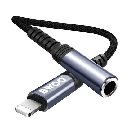 BWOO BZ48 Lightning na AUX 3,5 mm adapter črn | Avdio kabel
