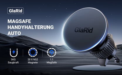 GlaRid magnetni avto nosilec za telefon MagSafe – močan magnet, stabilna pritrditev, enoročna uporaba – Infostyle