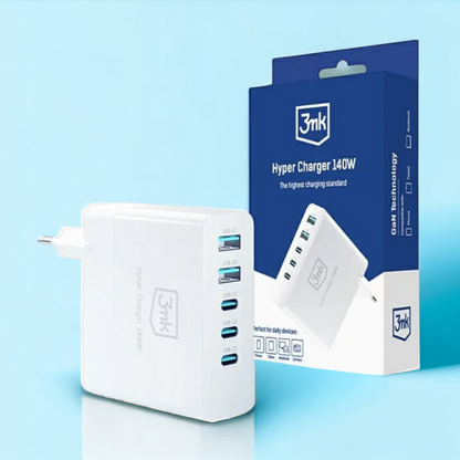 Hišni polnilec za hitro polnjenje - 140W – 3MK – Bela