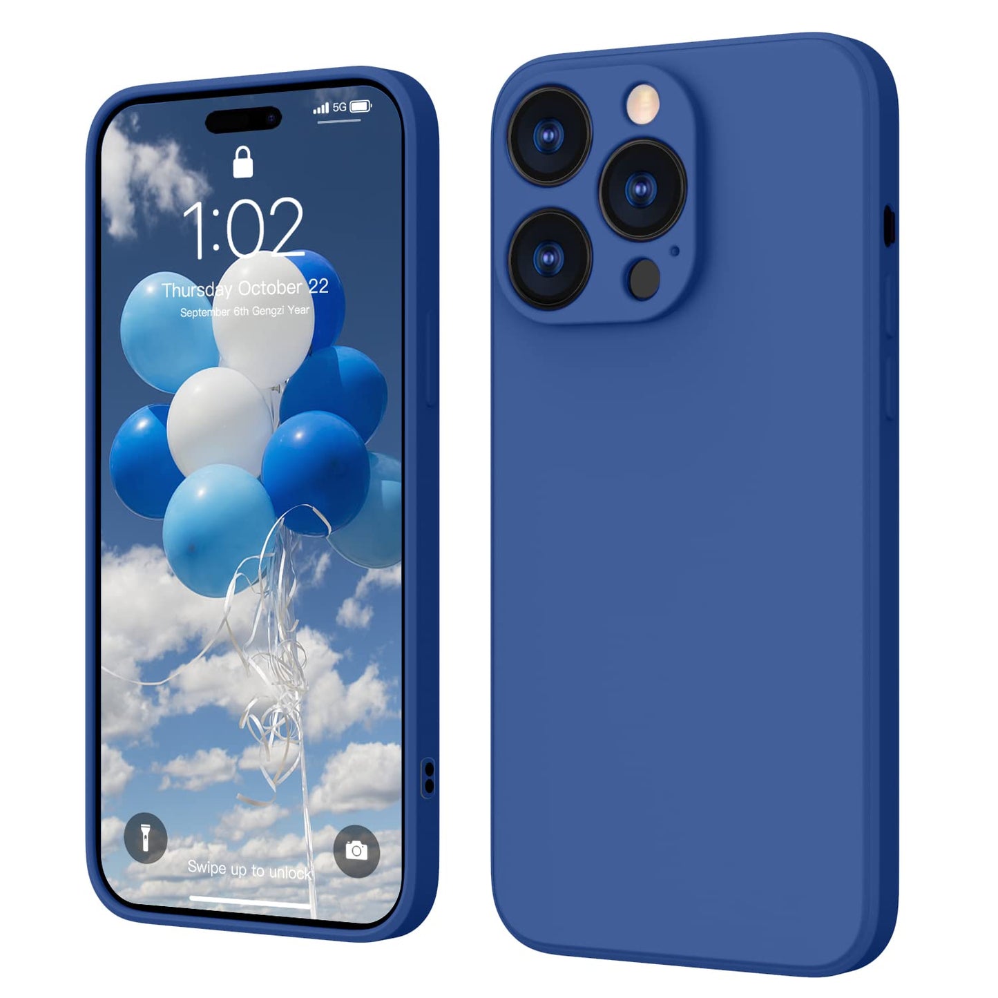 ElestBela silikonska maskica za iPhone 14 Pro – ultra tanka zaštitna maskica s mikrovlaknima (kraljevsko plava)
