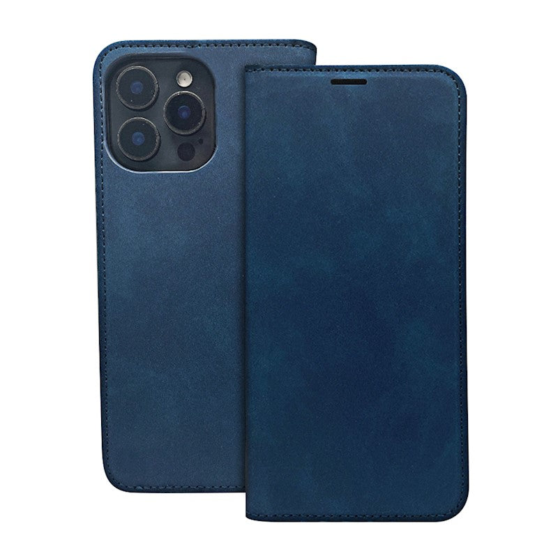 Preklopna torbica za Honor 600 / 600 Pro, semiš – temno modra
