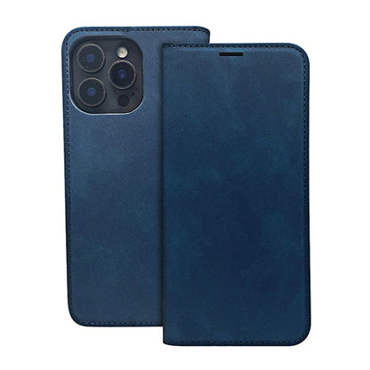 Preklopna torbica za Honor 600 / 600 Pro, semiš – temno modra