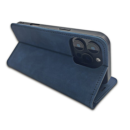 Preklopna torbica za Honor 600 / 600 Pro, semiš – temno modra