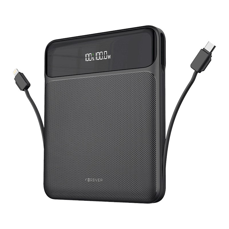 Forever TB-200 – prijenosna baterija 20000 mAh, 100W, brzo punjenje, crna