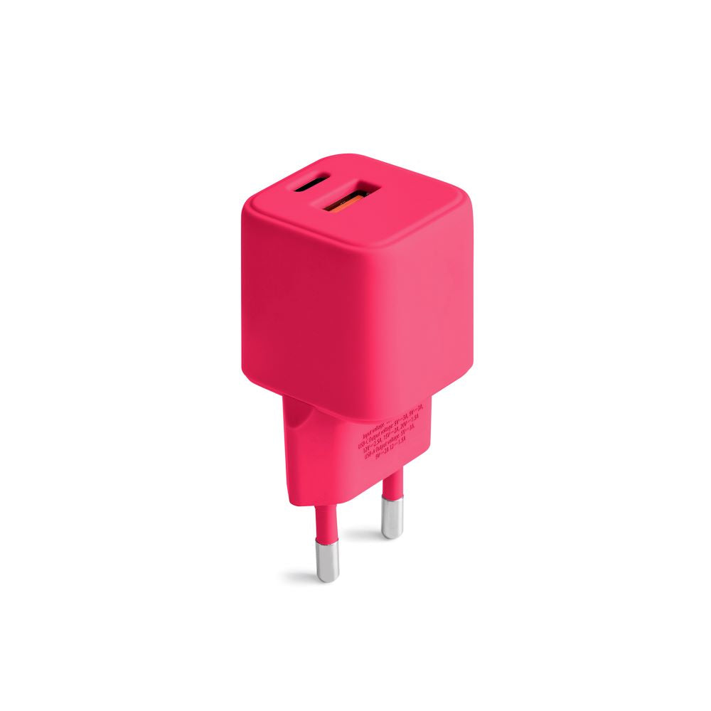 USB-A + USB-C punjač Colorum CLS30-AC-02, 30 W – magenta
