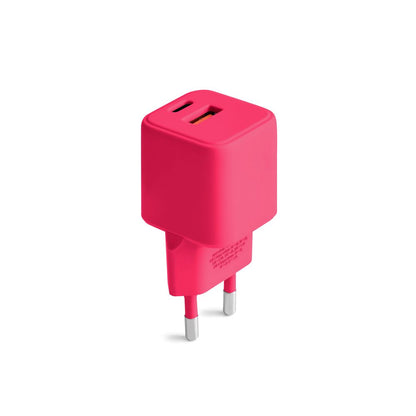 USB-A + USB-C punjač Colorum CLS30-AC-02, 30 W – magenta