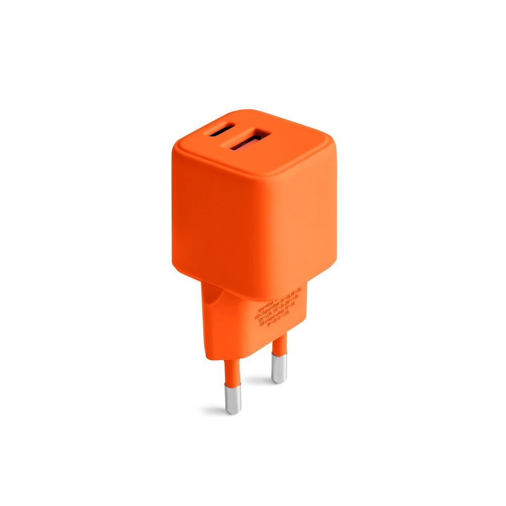 Polnilnik USB-A + USB-C Colorum CLS30-AC-10, 30 W – oranžen