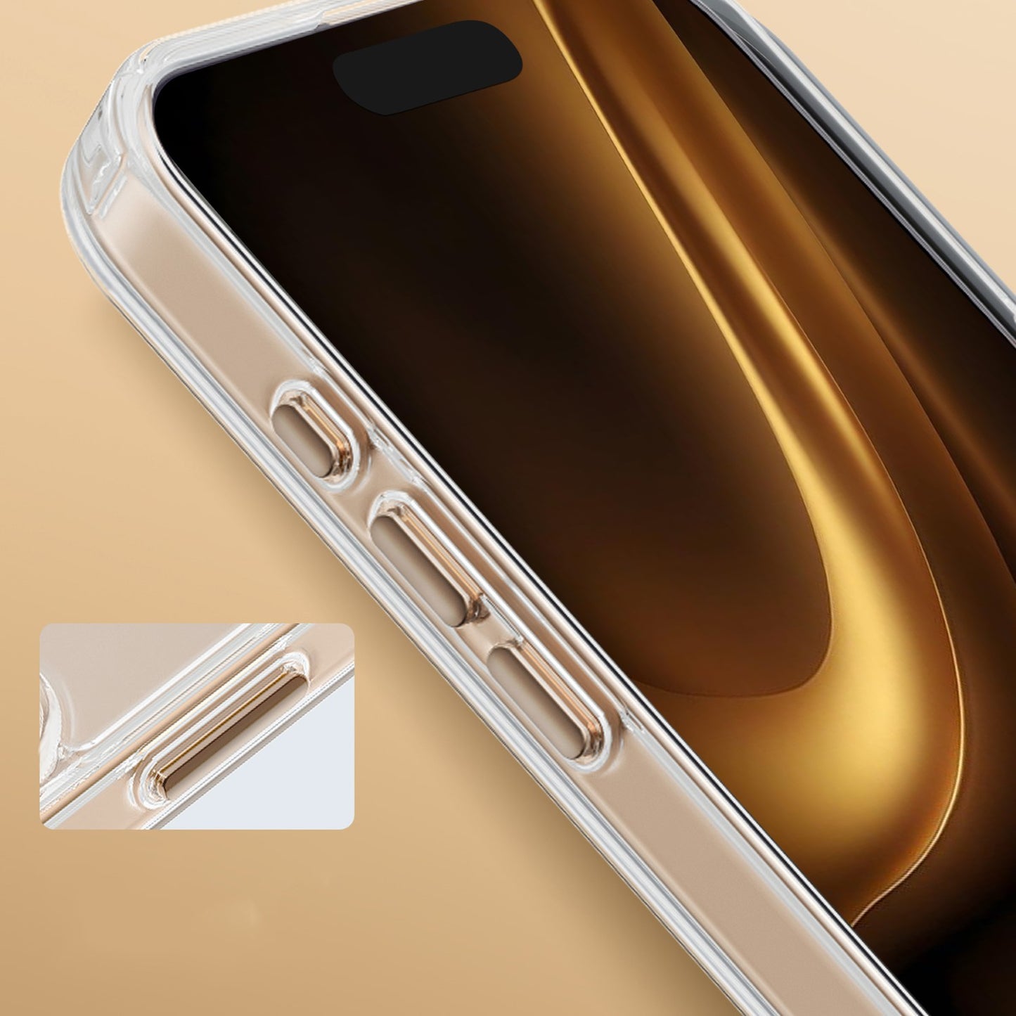 Prozoren MagSafe ovitek za iPhone 17 Pro 6,3" - zlata