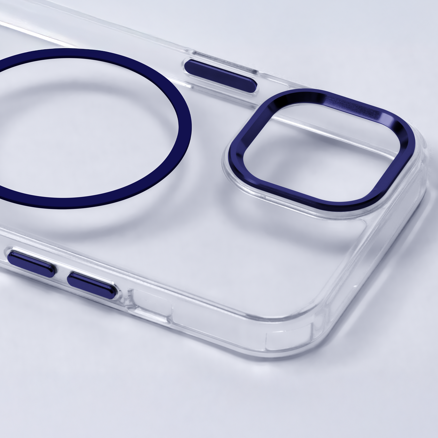 Prozoren MagSafe ovitek za iPhone 17 6,3" - modra