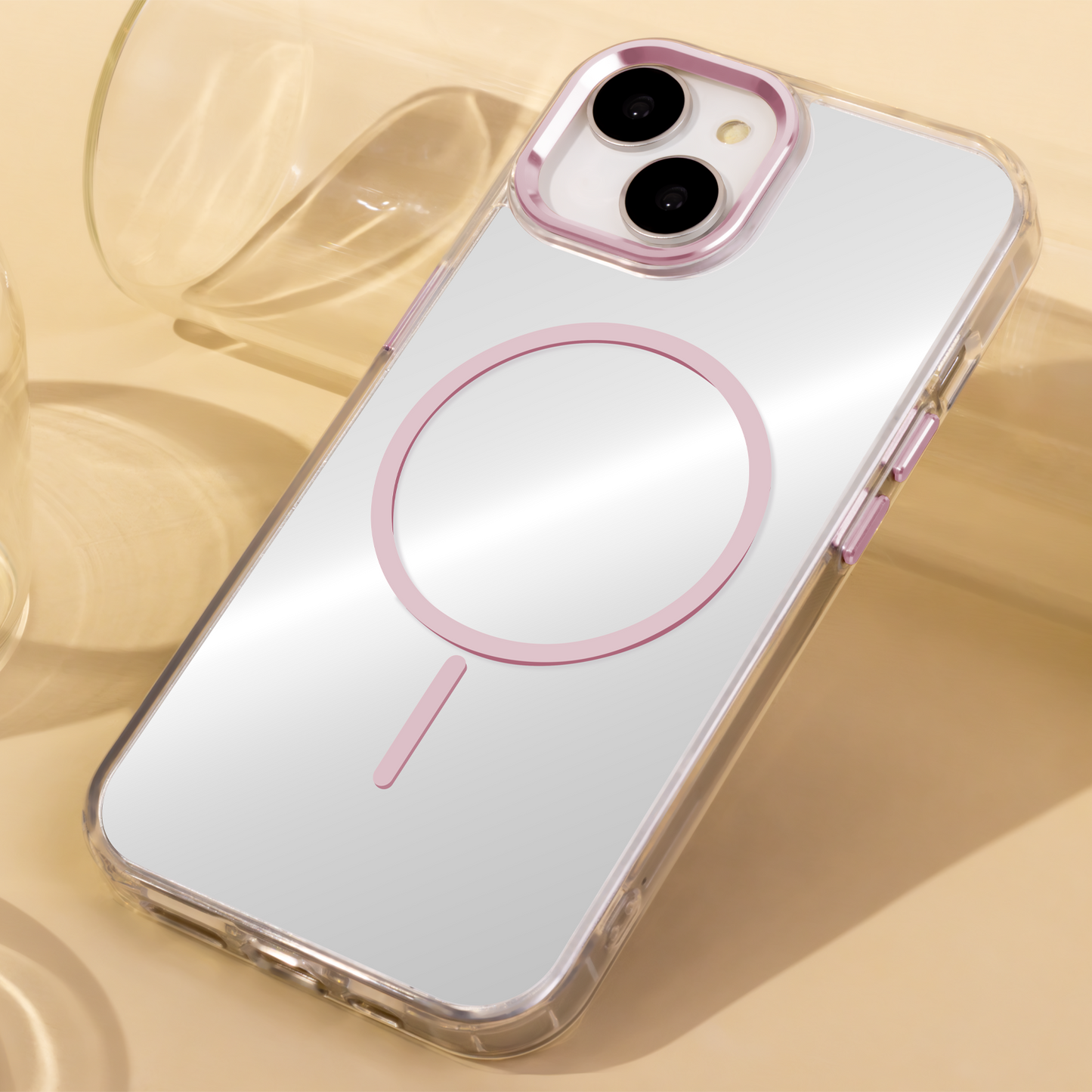 Prozoren MagSafe ovitek za iPhone 17 6,3" - roza