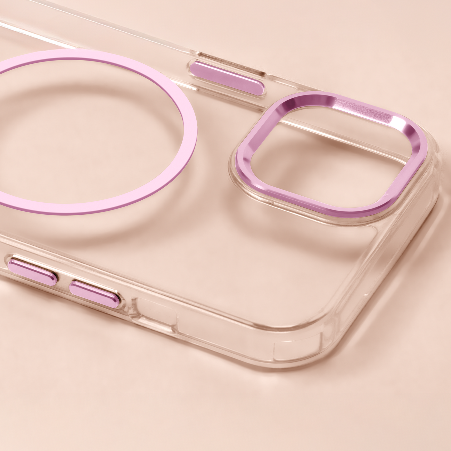 Prozoren MagSafe ovitek za iPhone 17 6,3" - roza