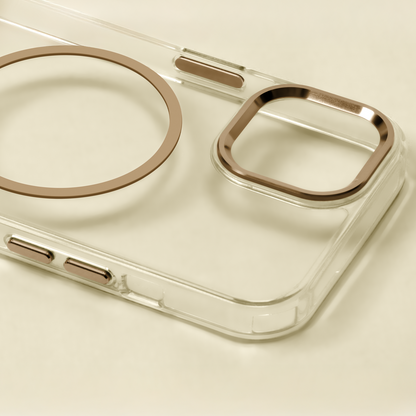 Prozoren MagSafe ovitek za iPhone 17 Pro 6,3" - zlata