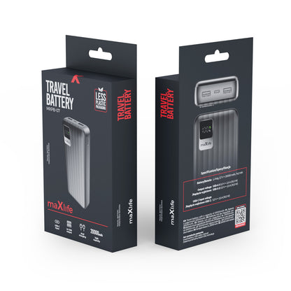 Maxlife MXPB-07 20000 mAh prenosna baterija črna | Power Bank