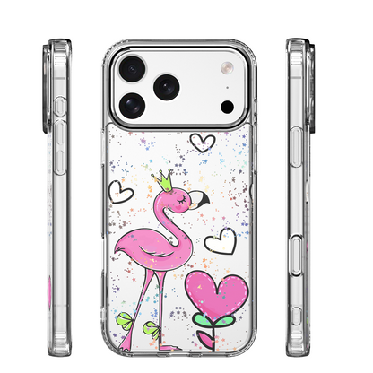 Ultra Trendy Love 2 ovitek za iPhone 17 6,3" - prozoren 3D dizajn s srčki