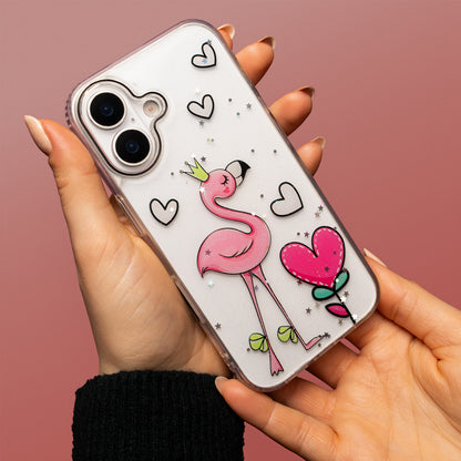 Ultra Trendy Love 2 ovitek za iPhone 17 6,3" - prozoren 3D dizajn s srčki