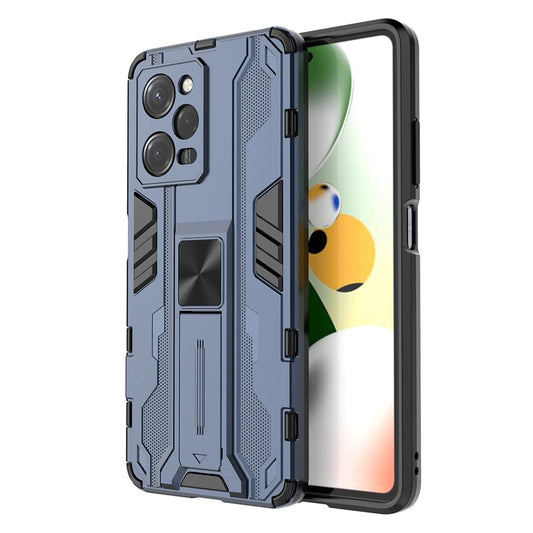 HAOYE zaštitna futrola za Xiaomi Poco X5 Pro – dvoslojna tvrda futrola od PC+TPU s postoljem, plava