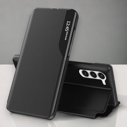 Pametna preklopna torbica za Samsung Galaxy A14 – Infostyle – Temno modra / Ekološko usnje + PC