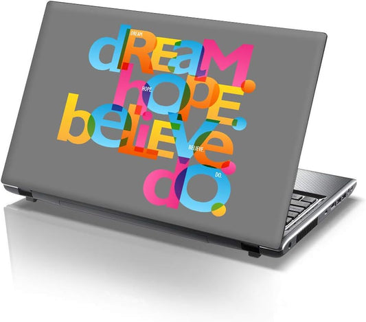 Naljepnica za laptop “Dream Hope Believe” za prijenosnike do 15,4" – zaštita od ogrebotina i osvježenje izgleda