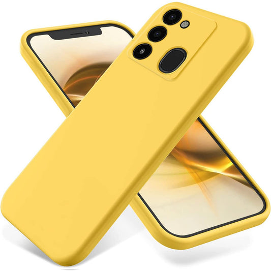 Silikonski ovitek Liquid s trakom za Tecno Spark 8C in 9 v rumeni barvi