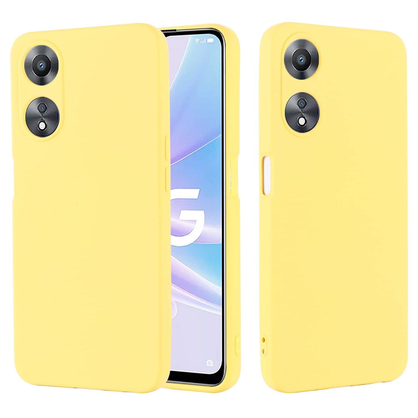 Silikonski ovitek s trakom za Oppo A58, A58x in A78 v rumeni barvi