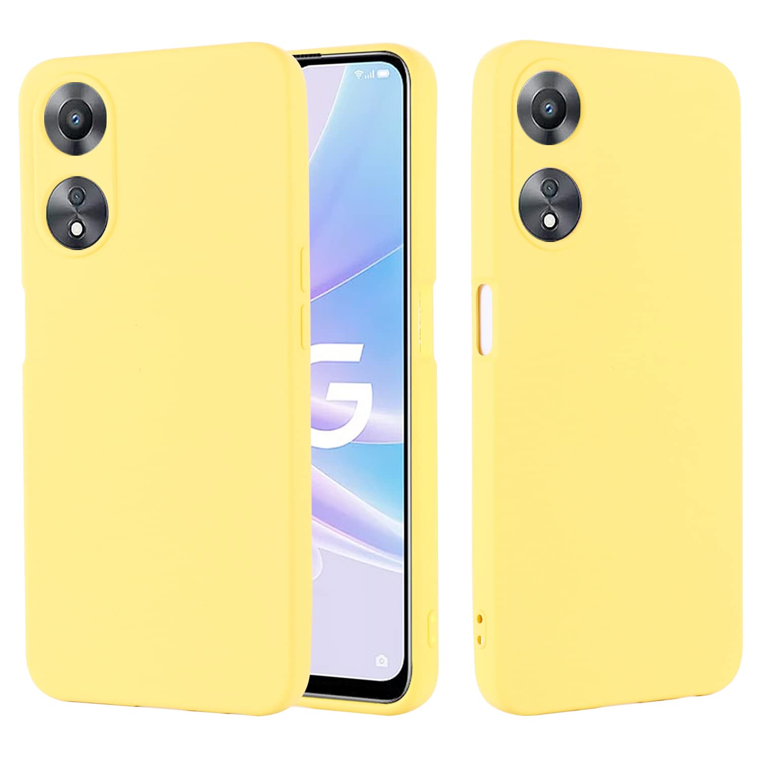 Silikonski ovitek s trakom za Oppo A58, A58x in A78 v rumeni barvi