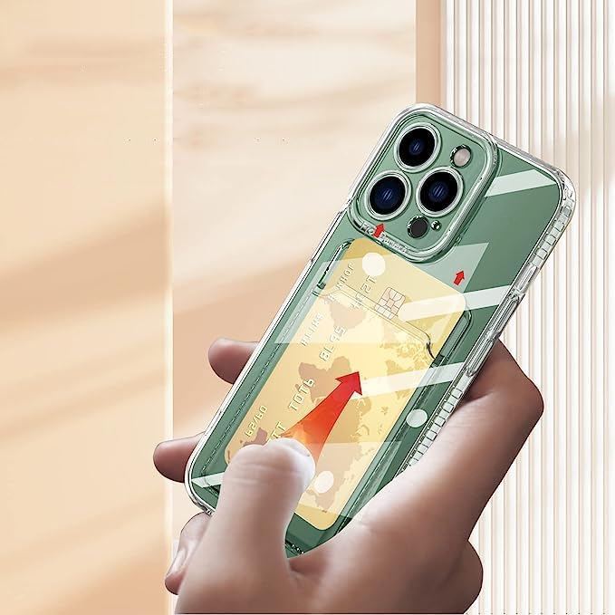 Ovitek za telefon iPhone 11 Pro Max z žepkom za kartice, prozorna – Infostyle