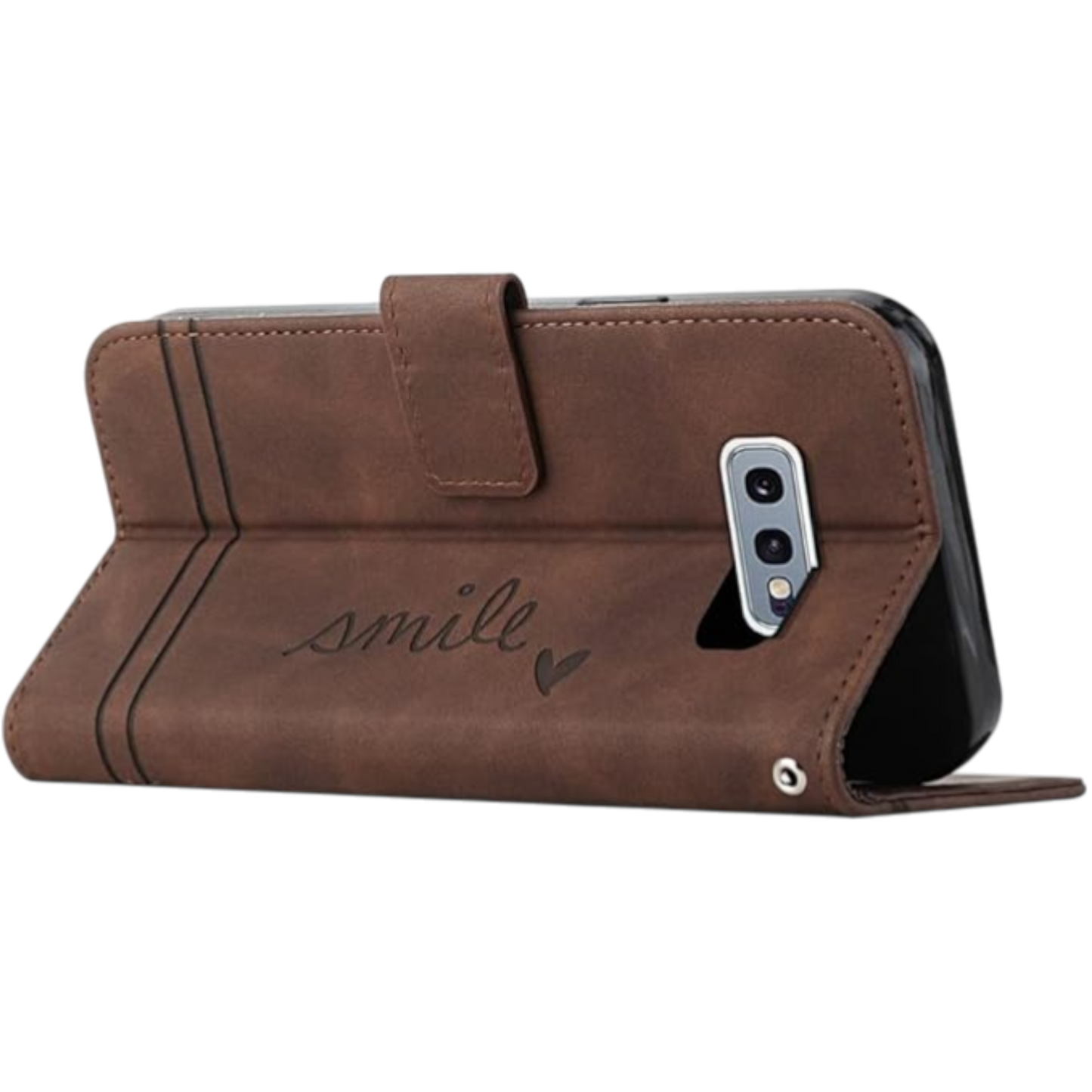Preklopna torbica "Smile" za Samsung Galaxy S10e, temno rjava – Infostyle