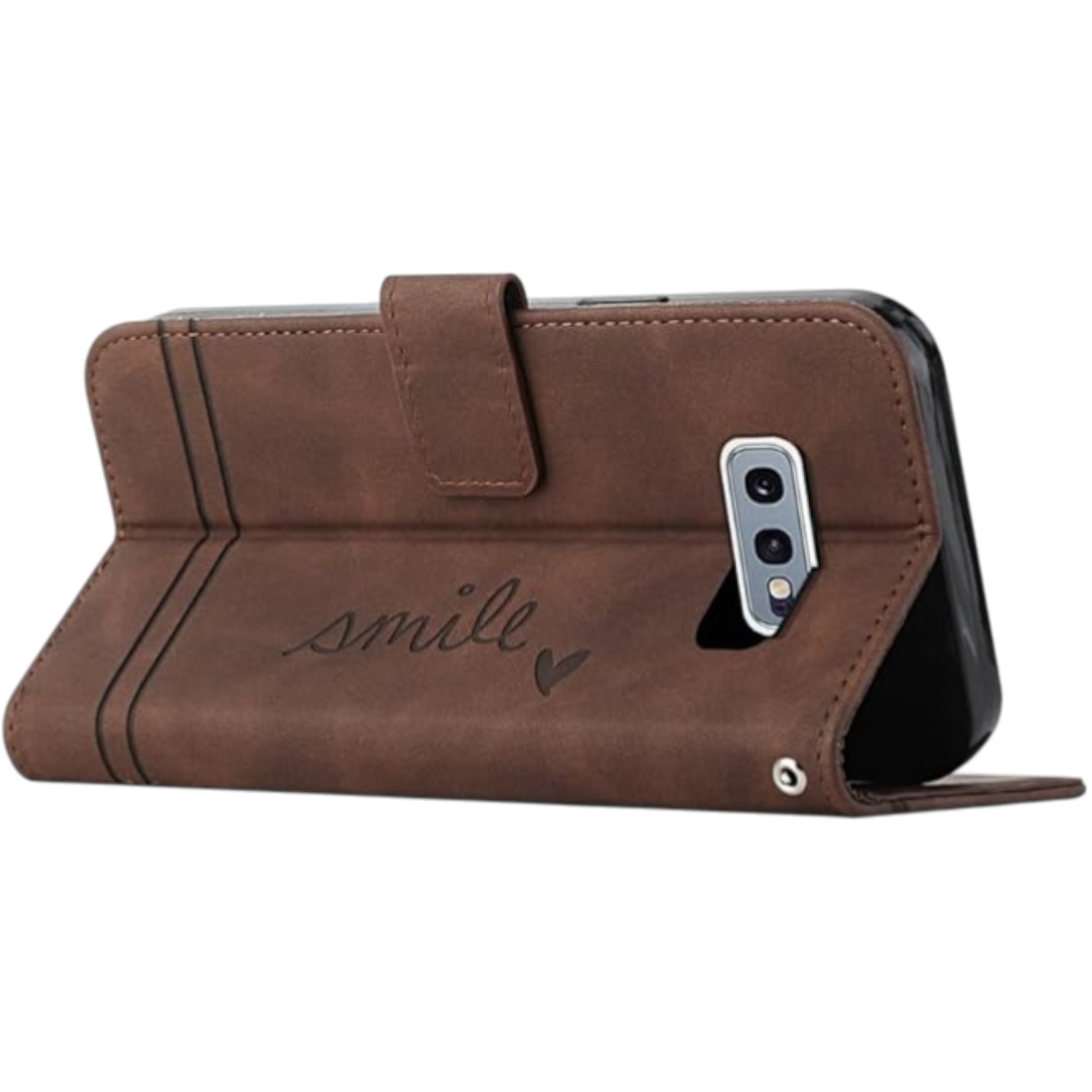 Preklopna torbica "Smile" za Samsung Galaxy S10e, temno rjava – Infostyle