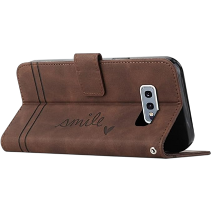 Preklopna torbica "Smile" za Samsung Galaxy S10e, temno rjava – Infostyle