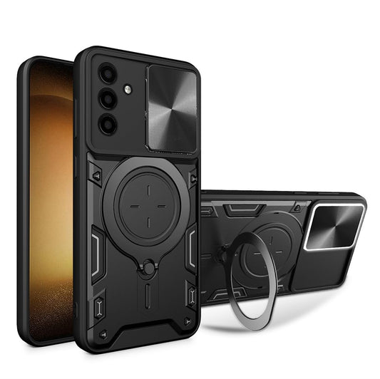 Hibridni-trdi-PC-ovitek-drsni-pokrov-kamere-magnetno-stojalo-Samsung-Galaxy-A04S-Samsung-Galaxy-A13-5G-crna