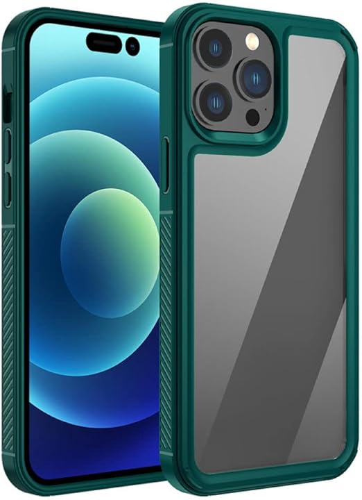 Sogude silikonska maskica za iPhone 12 Pro Max – prozirna poleđina sa zelenim okvirom