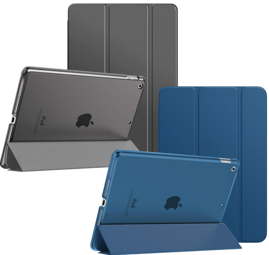 Preklopna torbica za tablični računalnik Apple iPad 9/8/7 (2021/2020/2019) 10.2" – MoKo – Siva / Umetno usnje + polikarb