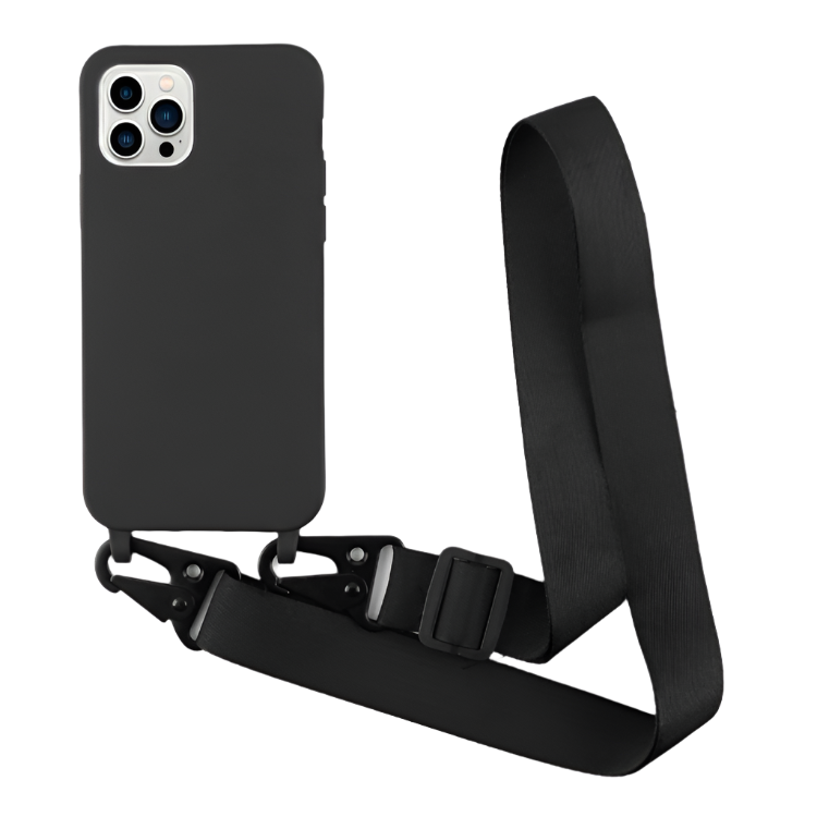Ovitek za telefon s trakom "Bigcousin" iPhone 14 Pro – Črna