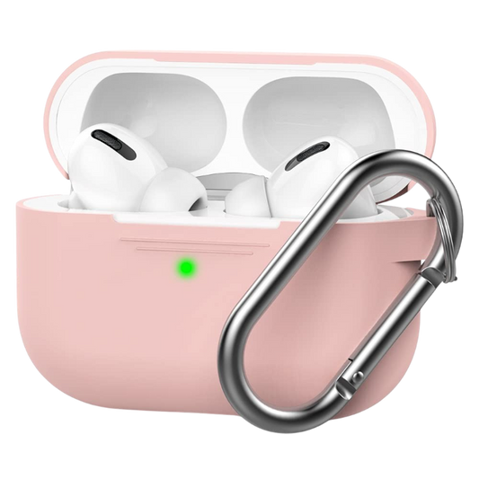 Silikonski ovitek s karabinom za slušalke "Skin" za AirPods Pro – Infostyle – Roza