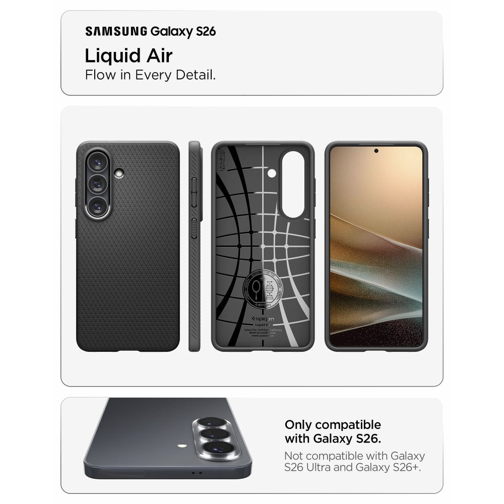 Maska Spigen Liquid Air za Samsung Galaxy S26 - mat crna