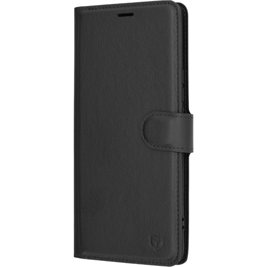 Preklopna torbica za telefon 'Leather Follo' Honor Magic6 Lite, črna – Techsuit