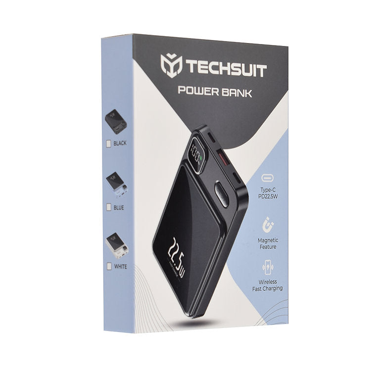 Techsuit - Brezžična prenosna baterija MagSafe 10000mAh – Svetlo modra
