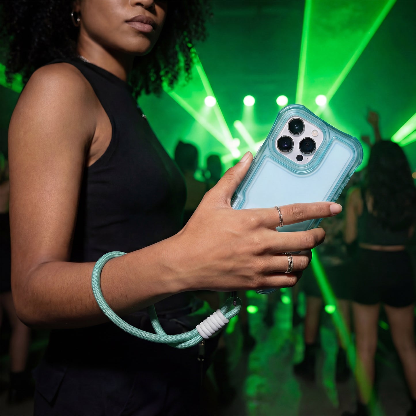 Ovitek Safepop s paščkom za iPhone 16e / 17e modra