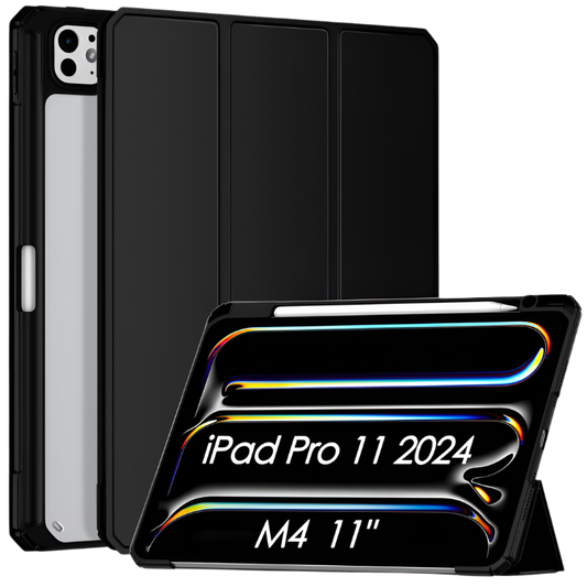 Preklopna torbica za tablični računalnik iPad Pro 11" M4 2024 z držalom pen – Infostyle – Črna