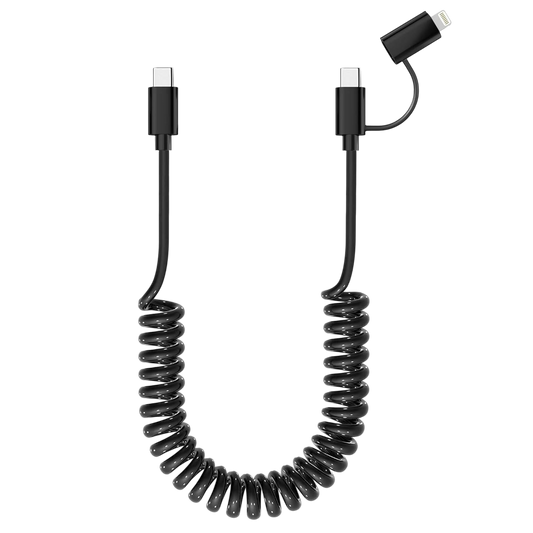 Kabel ''2v1'' USB C v USB C + Lightning – AICase – Črna