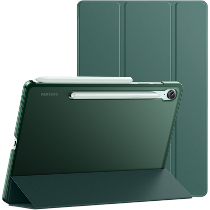 Preklopna torbica ''translucent'' za Samsung Galaxy Tab S9 Fe 10.9'' – JETech – Zelena / Umetno usnje + TPU silikon