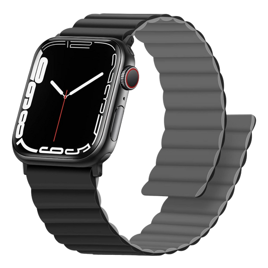 Pašček za Apple Watch Anlinser Magnetic + ovitek za Apple Watch Ultra 2 Series 9/8/7/6/5/3/SE (49/45/44/42mm), črno-siva