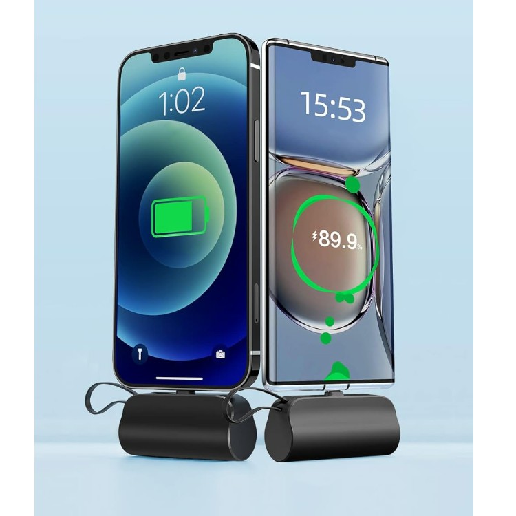 Mini zunanja baterija ''BSCAME'' z vgrajenim kablom (združljiv z iPhone) – Infostyle