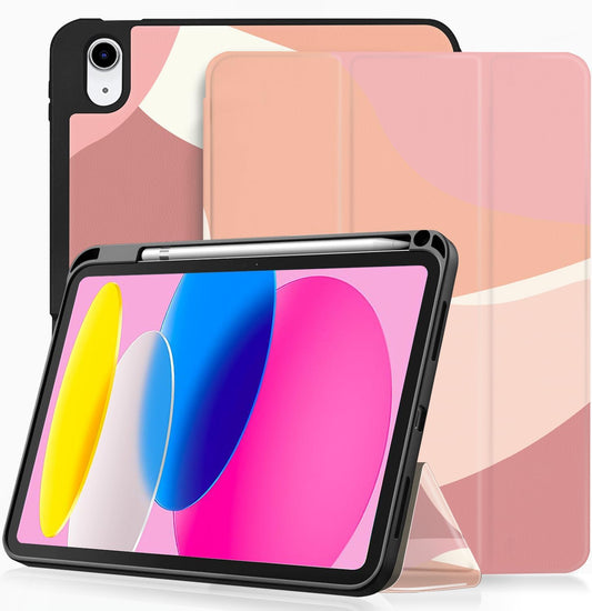 Maska za iPad 10 (10,9", 10. generacija 2022) – roza s valovitim uzorkom