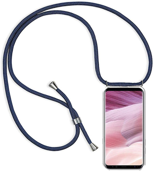 Prozirna maskica s vezicom "BigCousin" za iPhone 12 Mini – tamnoplava vezica