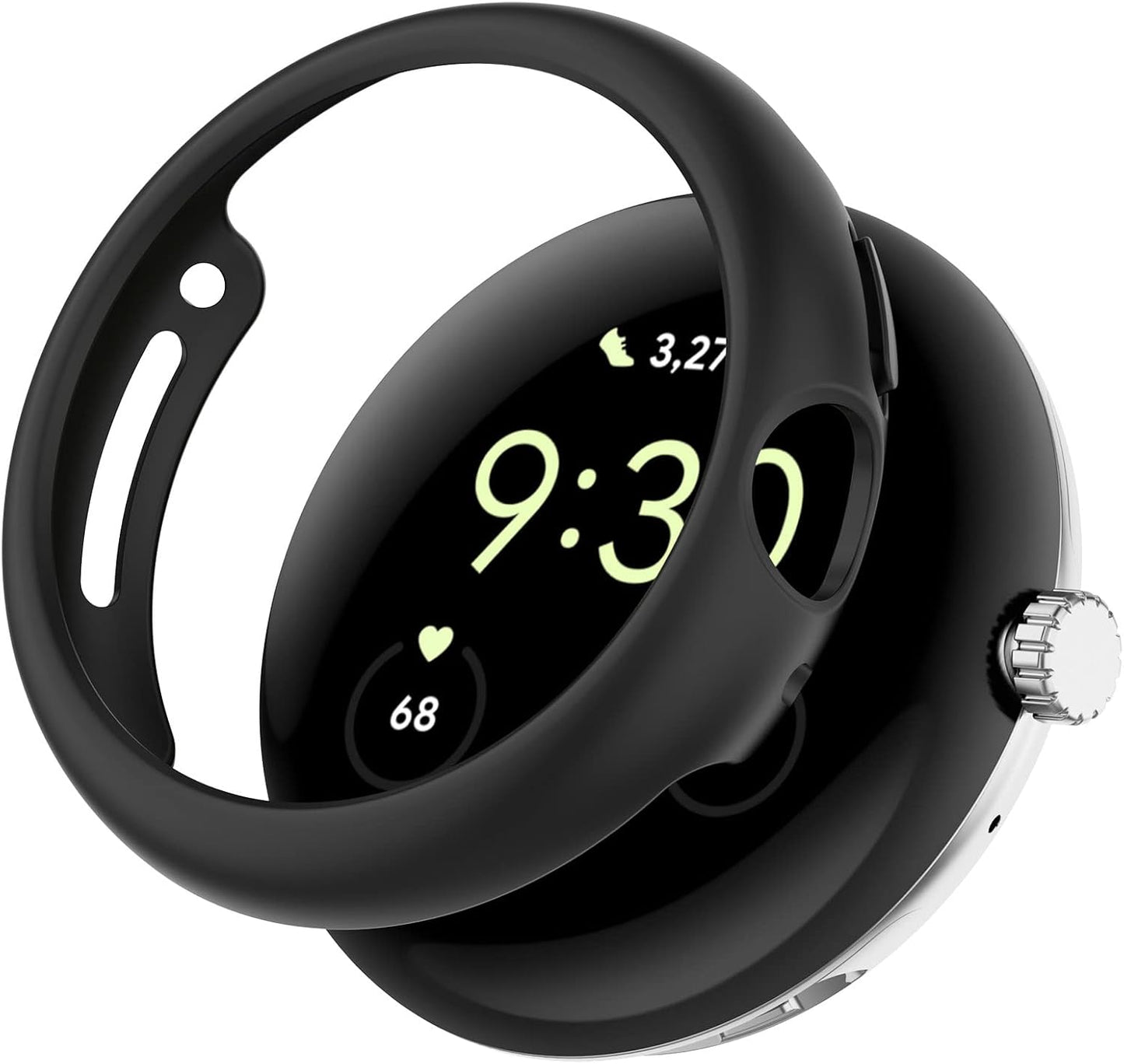 Zaščitni ovitek za Google Pixel Watch črn | PC zaščita za pametno uro