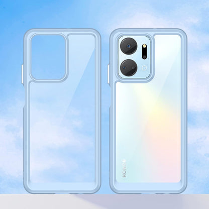 HAOYE prozirna maskica za Honor X7a – TPU + PC tanka zaštitna maskica, plava