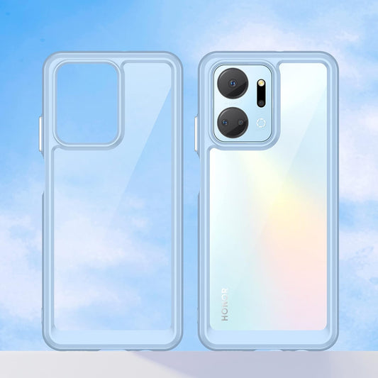 HAOYE prozirna maskica za Honor X7a – TPU + PC tanka zaštitna maskica, plava