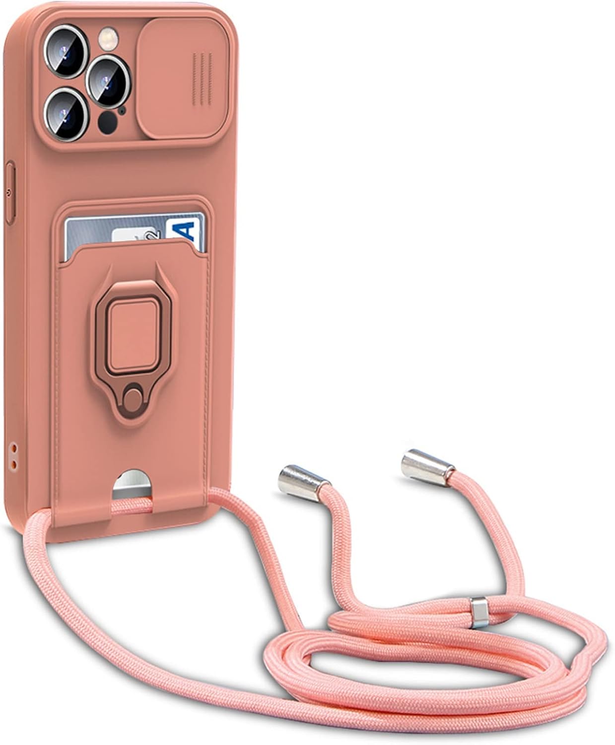 Bigcousin maskica s vezicom za iPhone 14 Pro – roza