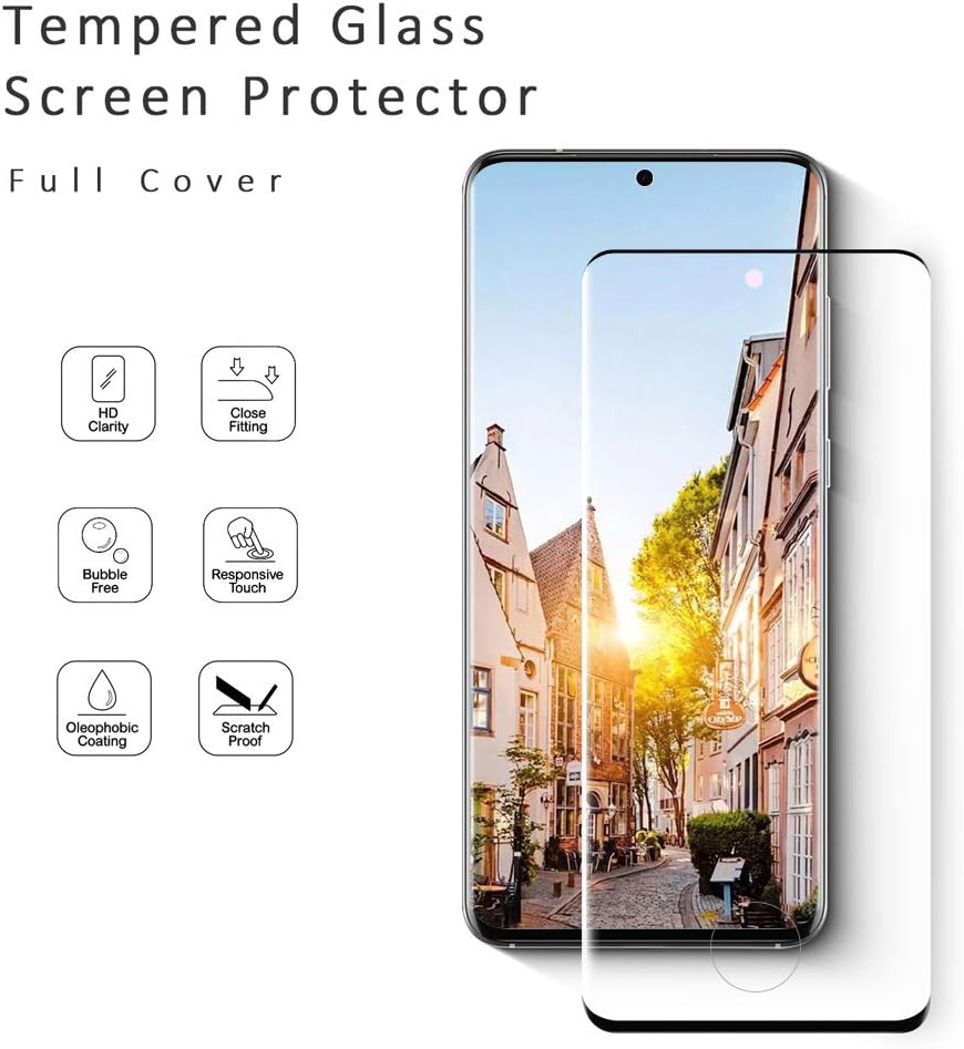 Zaštitno staklo "Carantee" s crnim rubom za Samsung Galaxy S21 Ultra